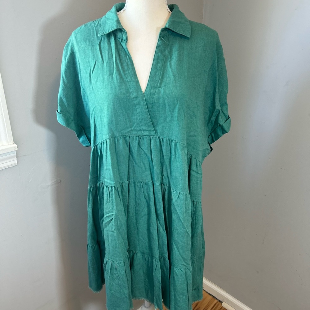 Umgee raw hem tiered dress